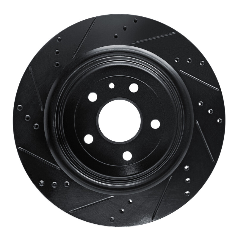 Chevrolet Corvette Brake Rotor (1) - Rear Right - R1 Concepts - Drilled & Slotted - Black - `14-`19